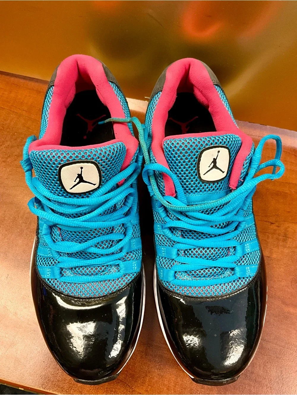 Jordan Youth Turquoise, Black & Pink Low-Top Sneakers